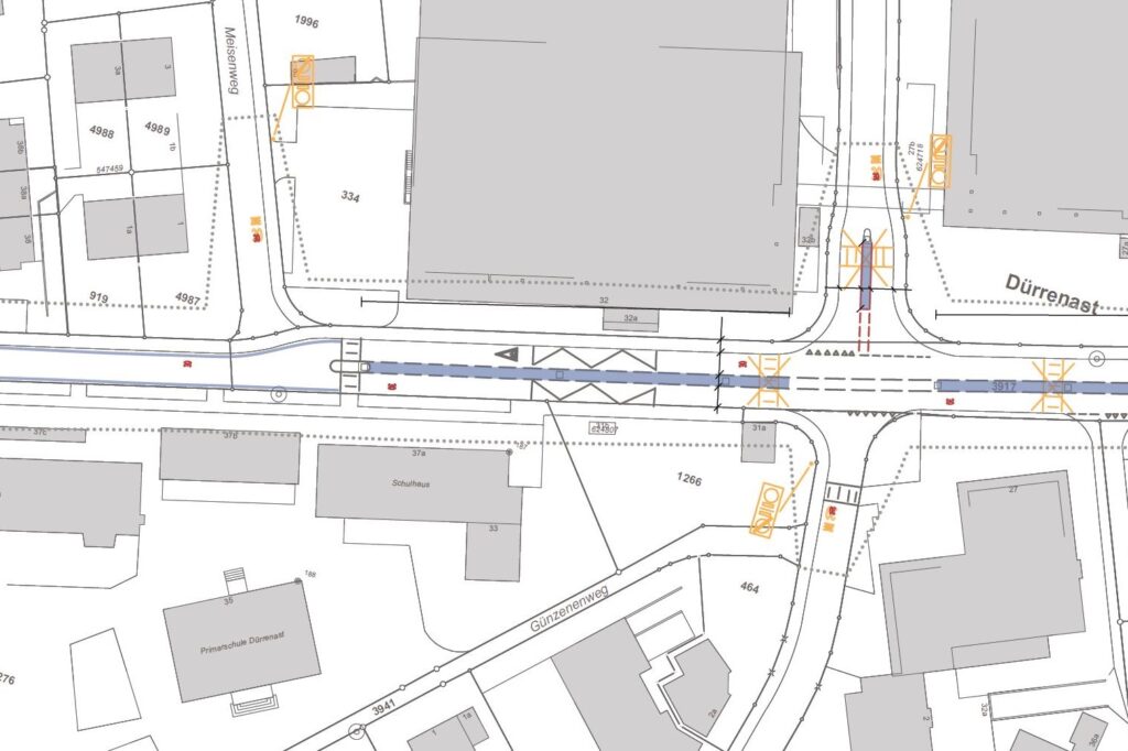 Ausschnitt Konzeptplan Tempo 30 Schulstrasse Thun